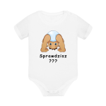 Body dziecięce z krótkim rękawem w kolorze białym nadruk N0034