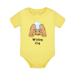 Body dziecięce z krótkim rękawem w kolorze żółtym nadruk N0035