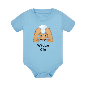 Body dziecięce z krótkim rękawem w kolorze niebieskim nadruk N0035