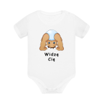 Body dziecięce z krótkim rękawem w kolorze białym nadruk N0035