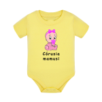 Body dziecięce z krótkim rękawem w kolorze żółtym nadruk N0038