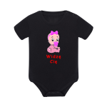 Body dziecięce z krótkim rękawem w kolorze czarnym nadruk N0039