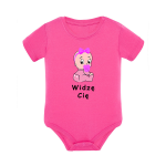 Body dziecięce z krótkim rękawem w kolorze różowym nadruk N0040