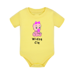 Body dziecięce z krótkim rękawem w kolorze żółtym nadruk N0040