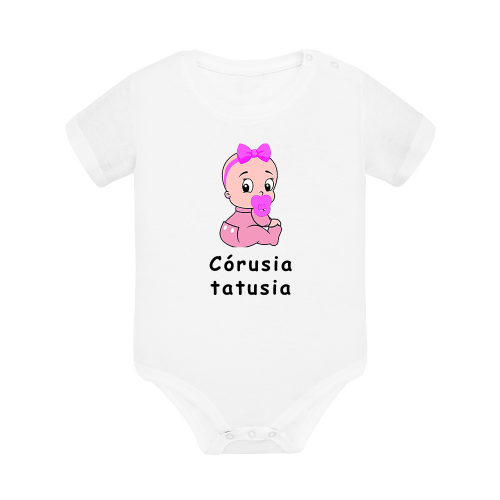 Body dziecięce z krótkim rękawem w kolorze białym nadruk N0041