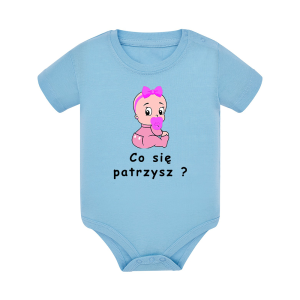 Body dziecięce z krótkim rękawem w kolorze niebieskim nadruk N0046