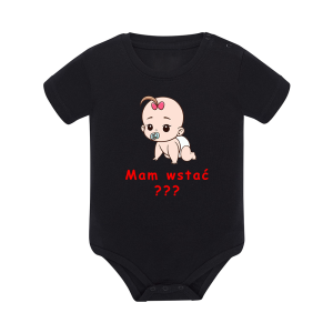 Body dziecięce z krótkim rękawem w kolorze czarnym nadruk N0047