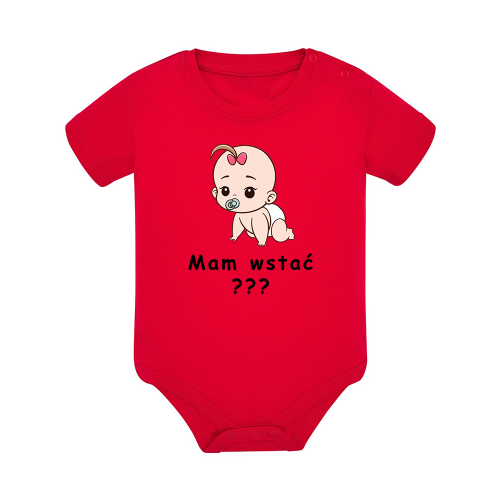 Body dziecięce z krótkim rękawem w kolorze czerwonym nadruk N0048