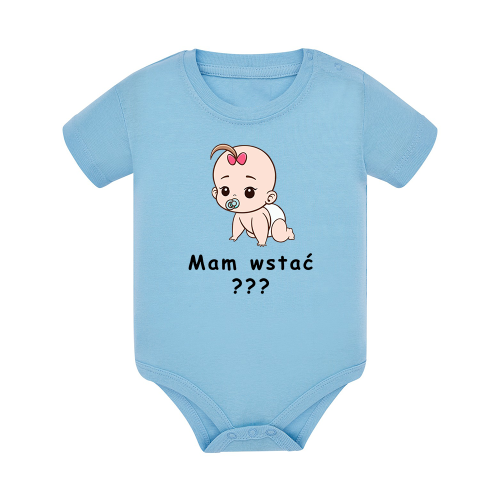 Body dziecięce z krótkim rękawem w kolorze niebieskim nadruk N0048