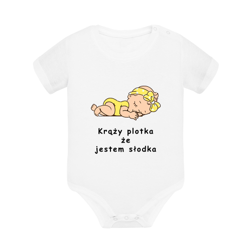 Body dziecięce z krótkim rękawem w kolorze białym nadruk N0063