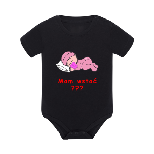 Body dziecięce z krótkim rękawem w kolorze czarnym nadruk N0084