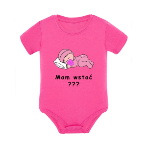 Body dziecięce z krótkim rękawem w kolorze różowym nadruk N0085