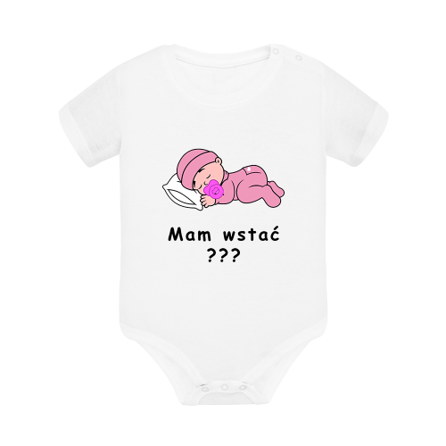 Body dziecięce z krótkim rękawem w kolorze białym nadruk N0085