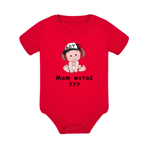 Body dziecięce z krótkim rękawem w kolorze czerwonym nadruk N0106