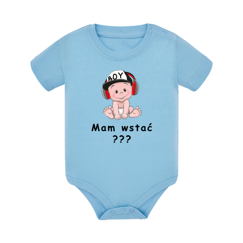 Body dziecięce z krótkim rękawem w kolorze niebieskim nadruk N0106