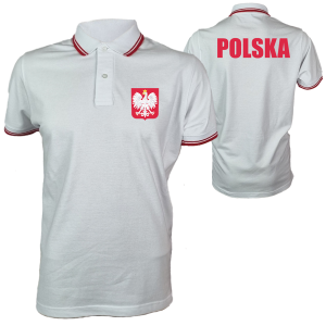 Koszulka Polo Polska, polo z orłem, koszulka z godłem, kibica patriotyczna