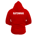 zerwona bluza z kapturem rozsuwana Ratownik plecy