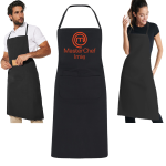 Fartuch MasterChef fartuch kuchenny z nadrukiem Master chef własne imię czarny