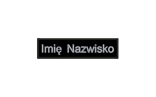 Naszywka imiennik 100x25mm kolor srebrny
