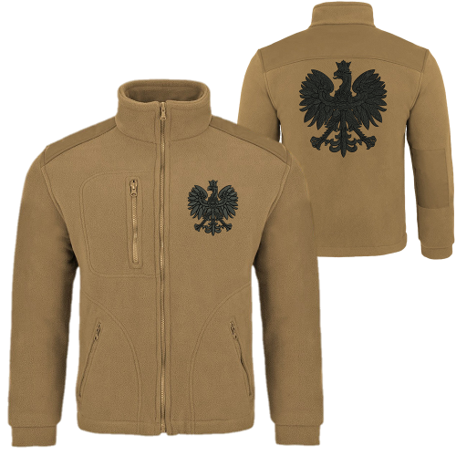 Polar coyote z haftowanym orłem godłem Polska, patriotyczny dla kibica