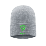 Czapka zimowa wywijana z haftem własnego wzoru kolor Grey Melange