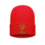 Czapka zimowa wywijana z haftem własnego wzoru kolor Red