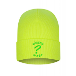 Czapka zimowa wywijana z haftem własnego wzoru kolor Gold Fluor