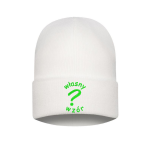 Czapka zimowa wywijana z haftem własnego wzoru kolor White