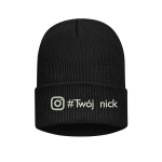 Czapka zimowa z Twoim nickiem, czapka influencerska, czapka nick instagram