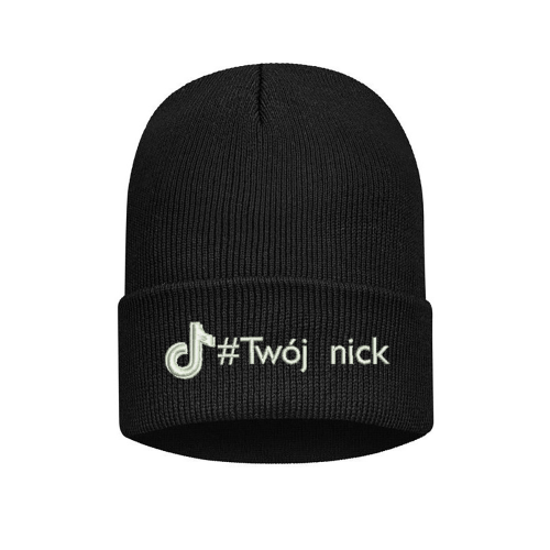 Czapka zimowa z Twoim nickiem, czapka influencerska, czapka nick kanał TikTok