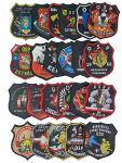 Herb tarcza strażacka naszywka z nadrukiem własny wzór własna jednostka przykłady