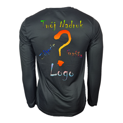 Koszulka termoaktywna z długim rękawem oddychająca z własnym nadrukiem z tyłu