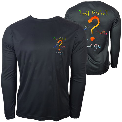 Koszulka termoaktywna z długim rękawem oddychająca z własnym nadrukiem serce/plecy