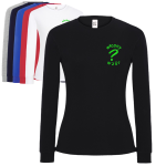 T-shirt damski z długim rękawem z haftem własnego logotypu na sercu