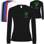 T-shirt damski z długim rękawem z haftem własnego logotypu serce/plecy