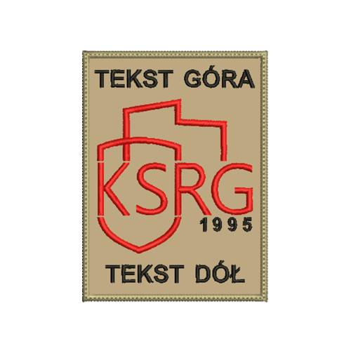 Haftowana piaskowa naszywka naramienna KSRG z rzepem nazwa własnej jednostki