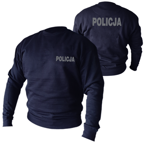 Granatowa Bluza POLICJA z haftem w kolorze srebrnym