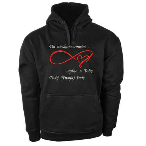 Bluza z kapturem haft na walentynki dla zakochanych personalizowana Imię