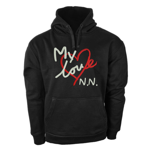 Bluza Kangurka z haftem walentynki dla zakochanych personalizowana inicjały