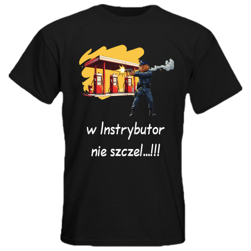 Koszulka z nadrukiem W Instrybutor nie szczel nosacz memowa bawełna 100%