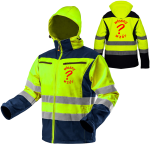Kurtka robocza ostrzegawcza softshell z kapturem żółta Neo Tools z haftem własnego wzoru