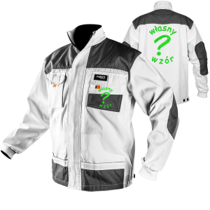 Bluza robocza biała HD Neo Tools z haftem własnego wzoru