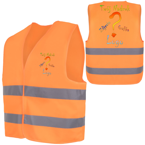 Kamizelka odblaskowa pmarańczowa ostrzegawcza z własnym nadrukiem