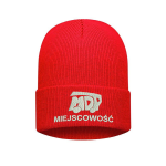 Czapka zimowa Młodzieżowa Drużyna Pożarnicza MDP z nazwą własnej miejscowości haft