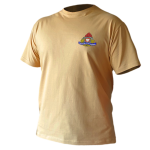 T-shirt w kolorze piaskowym z haftem logo i napisami Państwowa Straż Pożarna serce