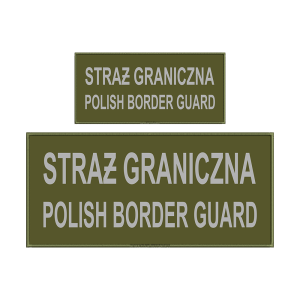 Komplet naszywek odblaskowych Straż Graniczna Polish Border Guardoliwkowe Flex