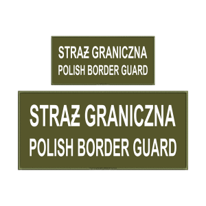Komplet oliwkowych naszywek Straż Graniczna Flex białe Polish Border Guard