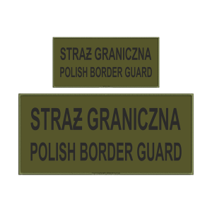 Komplet oliwkowych naszywek Straż Graniczna Flex czarne Polish Border Guard