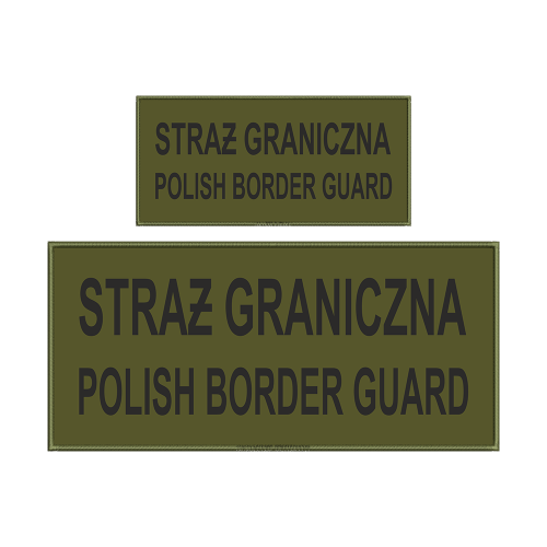 Komplet oliwkowych naszywek Straż Graniczna Flex czarne Polish Border Guard
