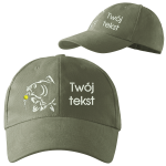 Czapka z daszkiem khaki wędkarska z haftem różne wzory własny tekst
